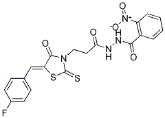 N'-(3-[(5Z)-5-(4-FLUOROBENZYLIDENE)-4-OXO-2-THIOXO-1,3-THIAZOLIDIN-3-YL]PROPANOYL)-2-NITROBENZOHYDRAZIDE 结构式