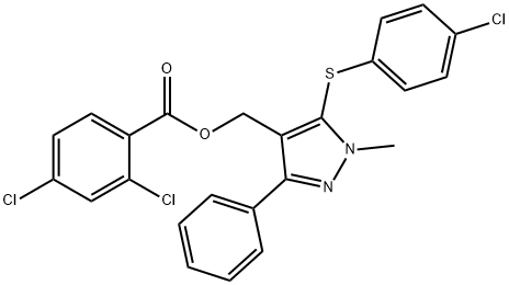 (5-[(4-CHLOROPHENYL)SULFANYL]-1-METHYL-3-PHENYL-1H-PYRAZOL-4-YL)METHYL 2,4-DICHLOROBENZENECARBOXYLATE 结构式