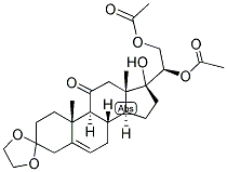 5-PREGNEN-17,20-BETA, 21-TRIOL-3,11-DIONE 20,21-DIACETATE 3-ETHYLENEKETAL 结构式