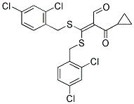 2-(CYCLOPROPYLCARBONYL)-3,3-DI[(2,4-DICHLOROBENZYL)THIO]ACRYLALDEHYDE 结构式