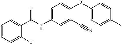 2-氯-N-(3-氰基-4-(对甲苯硫基)苯基)苯甲酰胺 结构式