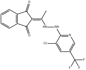 2-((2-(3-CHLORO-5-(TRIFLUOROMETHYL)-2-PYRIDYL)HYDRAZINO)ETHYLIDENE)INDANE-1,3-DIONE 结构式