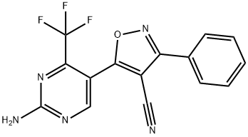 5-[2-Amino-4-(trifluoromethyl)-5-pyrimidinyl]-3-phenyl-4-isoxazolecarbonitrile 结构式
