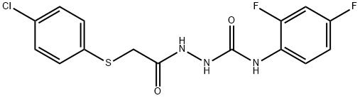 2-(2-((4-氯苯基)硫代)乙酰基)-N-(2,4-二氟苯基)肼-1-甲酰胺 结构式