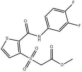 METHYL 2-((2-[(3,4-DIFLUOROANILINO)CARBONYL]-3-THIENYL)SULFONYL)ACETATE 结构式