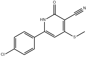 6-(4-CHLOROPHENYL)-4-(METHYLSULFANYL)-2-OXO-1,2-DIHYDRO-3-PYRIDINECARBONITRILE 结构式