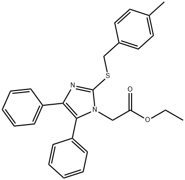 ETHYL 2-(2-[(4-METHYLBENZYL)SULFANYL]-4,5-DIPHENYL-1H-IMIDAZOL-1-YL)ACETATE 结构式