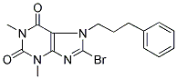 8-Bromo-1,3-dimethyl-7-(3-phenylpropyl)-2,3,6,7-tetrahydro-1H-purine-2,6-dione 结构式