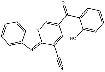 2-(2-HYDROXYBENZOYL)PYRIDO[1,2-A]BENZIMIDAZOLE-4-CARBONITRILE 结构式