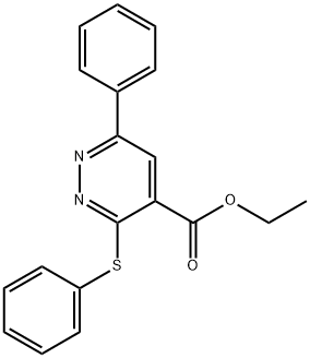 Ethyl 6-phenyl-3-(phenylsulfanyl)-4-pyridazinecarboxylate 结构式