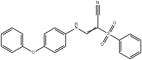 3-((4-PHENOXYPHENYL)AMINO)-2-(PHENYLSULFONYL)PROP-2-ENENITRILE 结构式