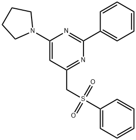 2-PHENYL-4-[(PHENYLSULFONYL)METHYL]-6-(1-PYRROLIDINYL)PYRIMIDINE 结构式