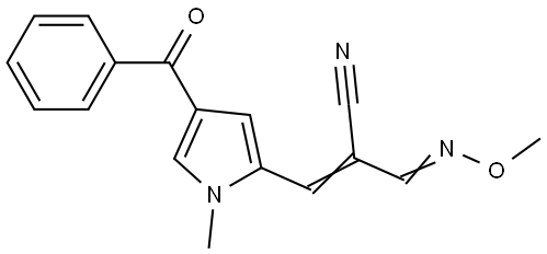 3-(4-Benzoyl-1-methyl-1H-pyrrol-2-yl)-2-[(methoxyimino)methyl]acrylonitrile 结构式