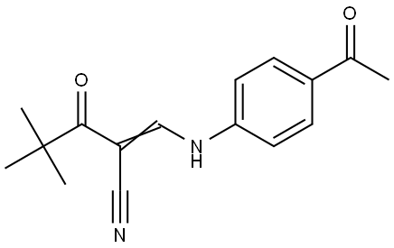 3-((4-Acetylphenyl)amino)-2-(2,2-dimethylpropanoyl)prop-2-enenitrile 结构式