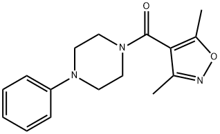 (3,5-DIMETHYL-4-ISOXAZOLYL)(4-PHENYLPIPERAZINO)METHANONE 结构式