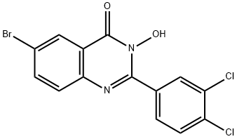 6-BROMO-2-(3,4-DICHLOROPHENYL)-3-HYDROXY-4(3H)-QUINAZOLINONE 结构式