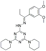 (E)-2-(2-(1-(3,4-DIMETHOXYPHENYL)PROPYLIDENE)HYDRAZINYL)-4,6-DI(PIPERIDIN-1-YL)-1,3,5-TRIAZINE 结构式