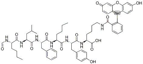 FORMYL-NLE-LEU-PHE-NLE-TYR-LYS, FLUORESCEIN DERIVATIVE 结构式