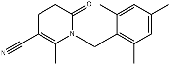 2-甲基-6-氧代-1-(2,4,6-三甲基苄基)-1,4,5,6-四氢吡啶-3-甲腈 结构式