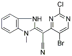 2-(5-BROMO-2-CHLOROPYRIMIDIN-4-YL)-2-(1-METHYL-2,3-DIHYDRO-1H-BENZO[D]IMIDAZOL-2-YLIDEN)ACETONITRILE 结构式