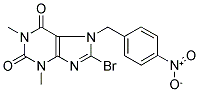 8-Bromo-1,3-dimethyl-7-(4-nitrobenzyl)-2,3,6,7-tetrahydro-1H-purine-2,6-dione 结构式
