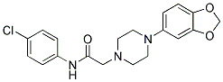 2-[4-(1,3-Benzodioxol-5-yl)piperazino]-N-(4-chlorophenyl)acetamide 结构式