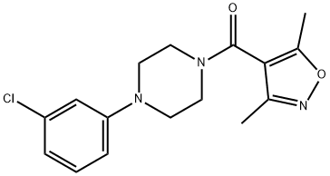 [4-(3-CHLOROPHENYL)PIPERAZINO](3,5-DIMETHYL-4-ISOXAZOLYL)METHANONE 结构式