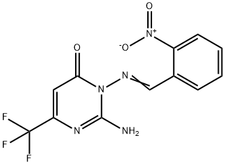 2-AMINO-3-([(2-NITROPHENYL)METHYLENE]AMINO)-6-(TRIFLUOROMETHYL)-4(3H)-PYRIMIDINONE 结构式