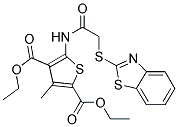 DIETHYL 5-{[(1,3-BENZOTHIAZOL-2-YLTHIO)ACETYL]AMINO}-3-METHYLTHIOPHENE-2,4-DICARBOXYLATE 结构式