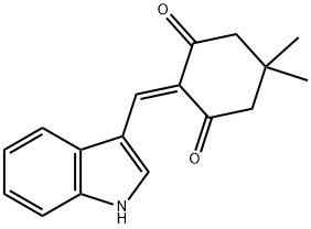 2-(1H-吲哚-3-基亚甲基)-5,5-二甲基-1,3-环己烷二酮 结构式