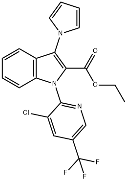 ETHYL 1-[3-CHLORO-5-(TRIFLUOROMETHYL)-2-PYRIDINYL]-3-(1H-PYRROL-1-YL)-1H-INDOLE-2-CARBOXYLATE 结构式