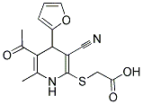 [[5-ACETYL-3-CYANO-4-(2-FURYL)-6-METHYL-1,4-DIHYDROPYRIDIN-2-YL]THIO]ACETIC ACID 结构式