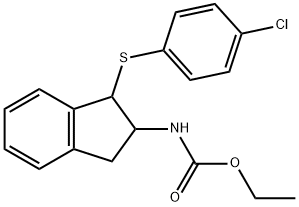 ETHYL N-(1-[(4-CHLOROPHENYL)SULFANYL]-2,3-DIHYDRO-1H-INDEN-2-YL)CARBAMATE 结构式