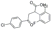 2-(2-CHLORO-6-FLUOROPHENYL)-4-(4-CHLOROPHENYL)-4-OXOBUTANOIC ACID 结构式