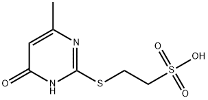 2-[(4-HYDROXY-6-METHYL-2-PYRIMIDINYL)SULFANYL]-1-ETHANESULFONIC ACID 结构式