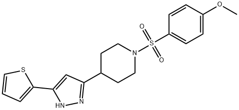 1-[(4-Methoxyphenyl)sulfonyl]-4-[5-(2-thienyl)-1H-pyrazol-3-yl]piperidine 结构式
