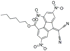 HEXYL 9-(DICYANOMETHYLIDENE)-2,5,7-TRINITRO-9H-FLUORENE-4-CARBOXYLATE 结构式