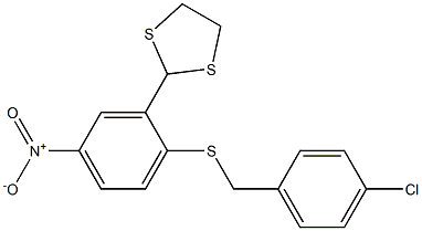 2-(2-[(4-CHLOROBENZYL)SULFANYL]-5-NITROPHENYL)-1,3-DITHIOLANE 结构式