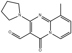 9-METHYL-4-OXO-2-PYRROLIDIN-1-YL-4H-PYRIDO[1,2-A]PYRIMIDINE-3-CARBALDEHYDE 结构式