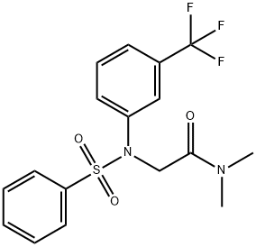 N,N-DIMETHYL-2-[(PHENYLSULFONYL)-3-(TRIFLUOROMETHYL)ANILINO]ACETAMIDE 结构式