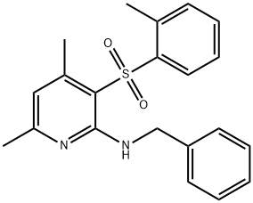 N-BENZYL-4,6-DIMETHYL-3-[(2-METHYLPHENYL)SULFONYL]-2-PYRIDINAMINE 结构式