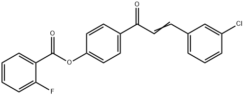 4-[3-(3-CHLOROPHENYL)ACRYLOYL]PHENYL 2-FLUOROBENZENECARBOXYLATE 结构式