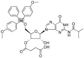 N2-(ISOBUTYRYL)-5-O-(DIMETHOXYTRITYL)-3'-O-SUCCINATE 结构式