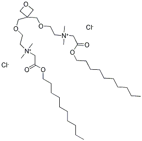 [2-(DECYLOXY)-2-OXOETHYL][2-((3-[(2-(1-[2-(DECYLOXY)-2-OXOETHYL]-1,1-DIMETH YLAMMONIO)ETHOXY)METHYL]OXETAN-3-YL)METHOXY)ETHYL]DIMETHYLAMMONIUM DICHLORI DE 结构式