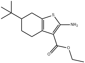 2-氨基-6-叔丁基-4,5,6,7-四氢-1-苯并噻吩-3-甲酸乙酯 结构式