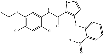 N-(2,4-Dichloro-5-isopropoxyphenyl)-3-(2-nitrophenoxy)-2-thiophenecarboxamide 结构式