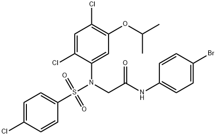 2-(N-(4-CHLOROPHENYLSULFONYL)-2,4-DICHLORO-5-ISOPROPOXYPHENYLAMINO)-N-(4-BROMOPHENYL)ACETAMIDE 结构式