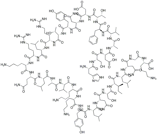 HIS-SER-ASP-ALA-VAL-PHE-THR-ASP-ASN-TYR-THR-ARG-LEU-ARG-LYS-GLN-LEU-ALA-VAL-LYS-LYS-TYR-LEU-ASN-SER-ILE-LEU-ASN-GLY-LYS 结构式