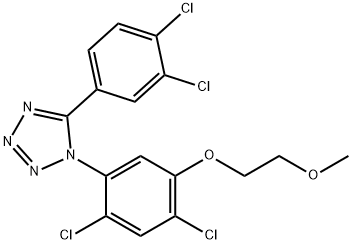 1-[2,4-DICHLORO-5-(2-METHOXYETHOXY)PHENYL]-5-(3,4-DICHLOROPHENYL)-1H-1,2,3,4-TETRAAZOLE 结构式