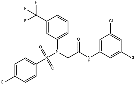 2-[[(4-CHLOROPHENYL)SULFONYL]-3-(TRIFLUOROMETHYL)ANILINO]-N-(3,5-DICHLOROPHENYL)ACETAMIDE 结构式